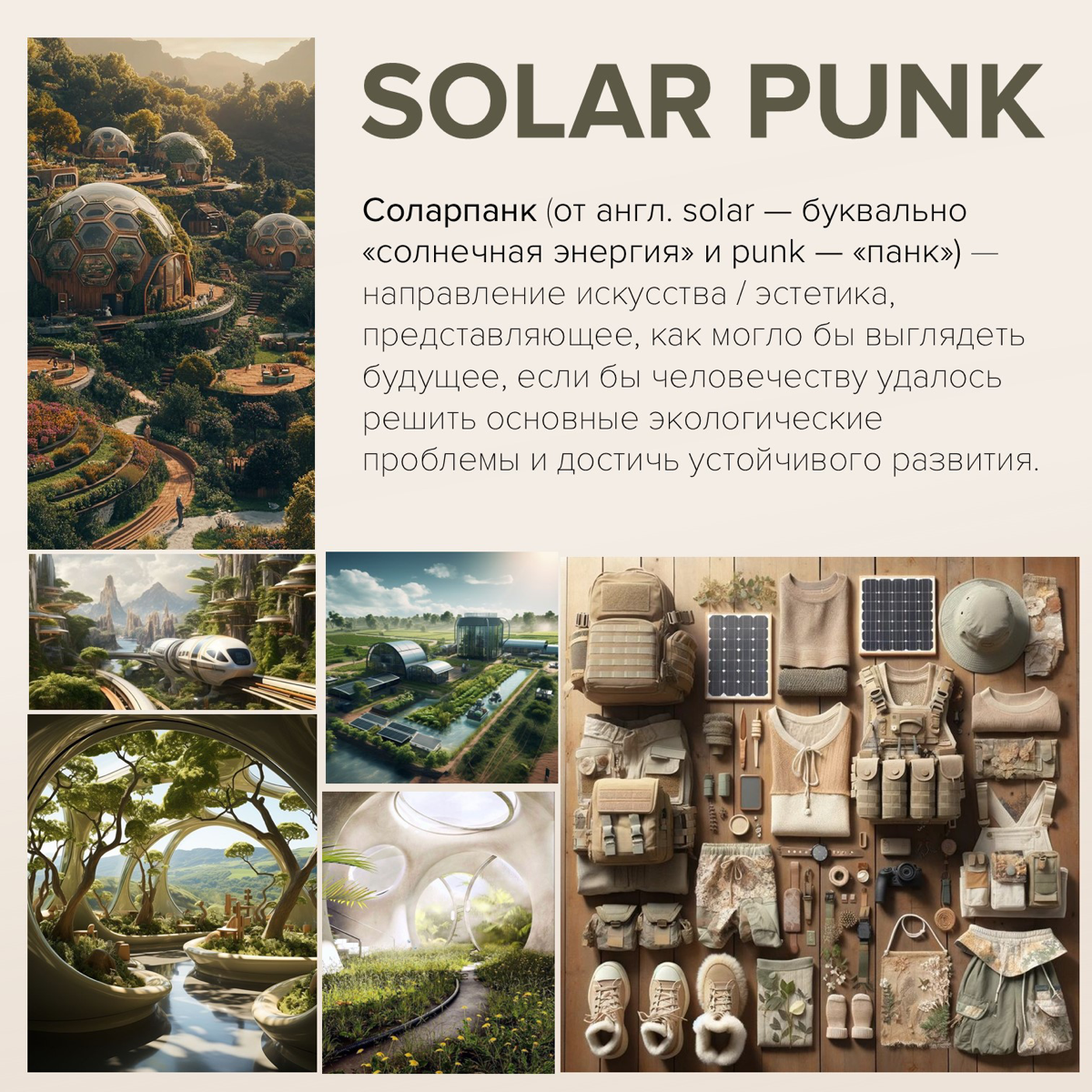 В 2025 году одна из модных эстетик - Terra futura «Земля будущего» или Solar Punk.
#устойчивоеразвитие | Сетка — социальная сеть от hh.ru