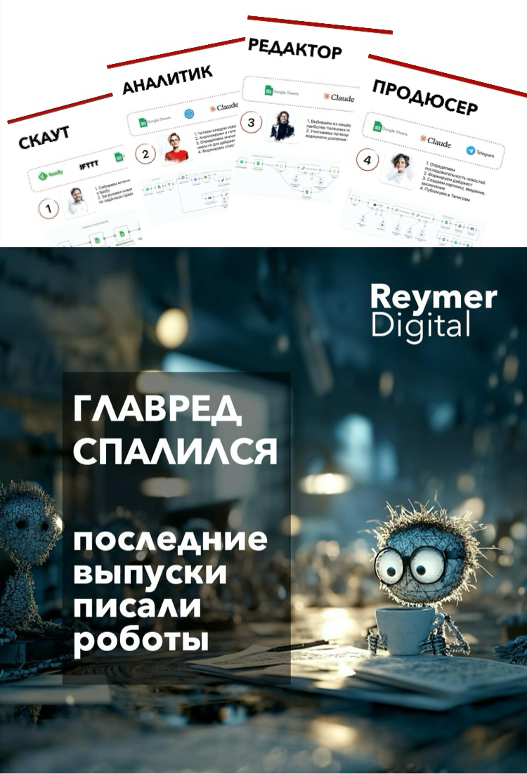 Автономная редакция ТГ-канала?
Да! Всё именно так!
Последние две «Копилки недели» написаны полностью искусственным интеллектом | Сетка — социальная сеть от hh.ru