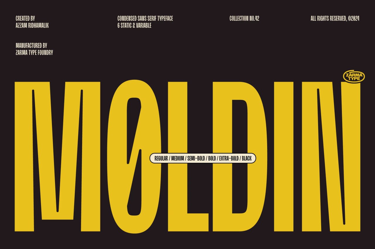 #ШрифтДня Moldin
Благодаря своей современной эстетике и геометрии в индустриальном стиле шрифт Moldin отлично подходит для создания смелых идей для брендинга, плакатов, редакционных проектов | Сетка — социальная сеть от hh.ru
