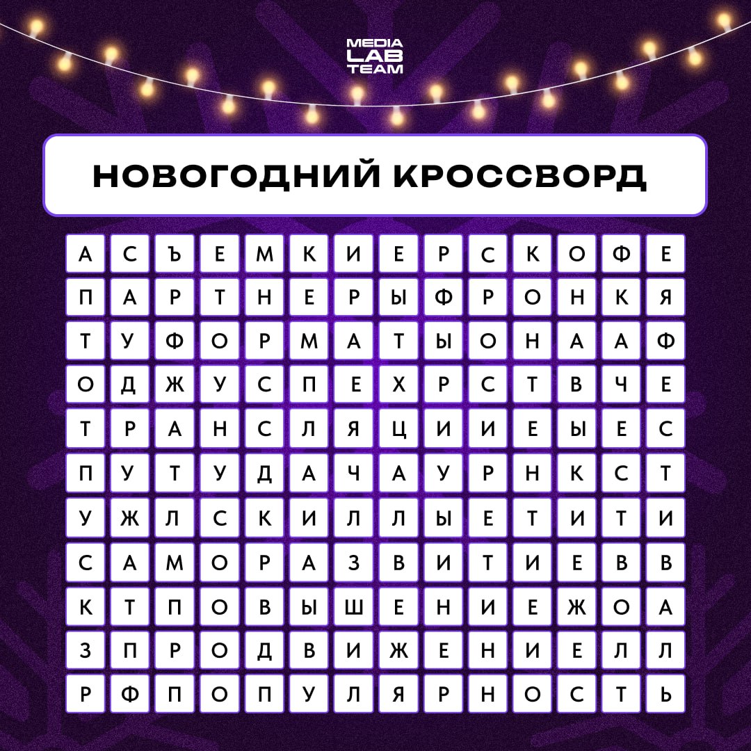 🎄 В последний день новогодних каникул предлагаем тебе необычный кроссворд-предсказание | Сетка — социальная сеть от hh.ru