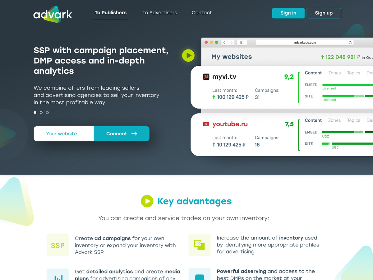 Полный редизайн платформы по сбору рекламной аналитики #web #ui #logo #landingpage #dashboard #design #stats #tables #ssp #dsp #analytics | Сетка — социальная сеть от hh.ru