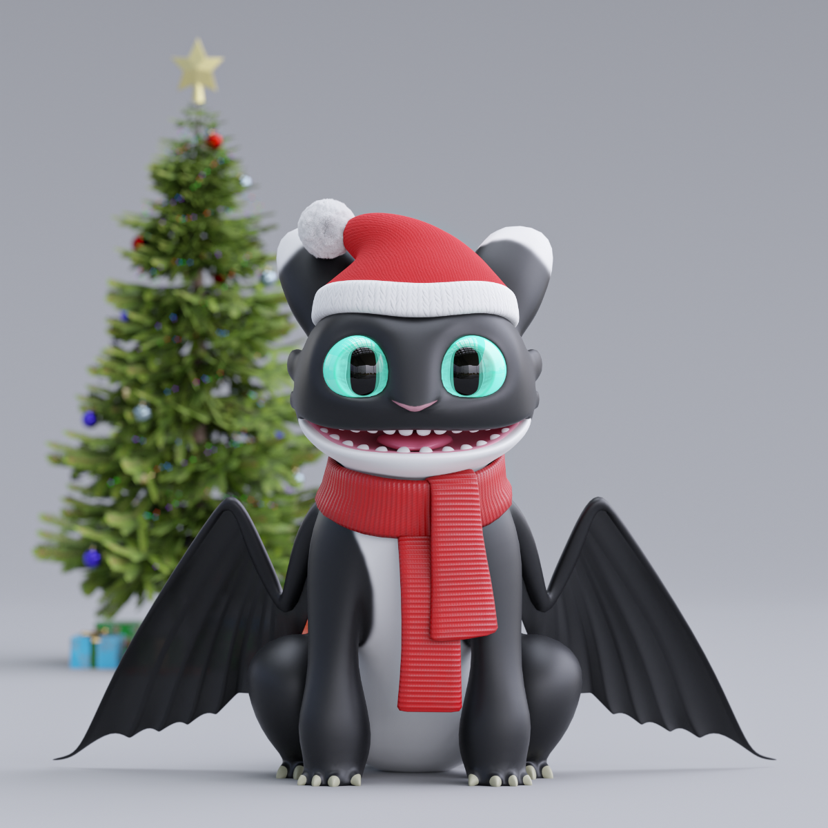 Новогодний Беззубик:) #3dхудожник #3dвизуализация #3дграфика #3dmodeler #character #персонажи | Сетка — социальная сеть от hh.ru