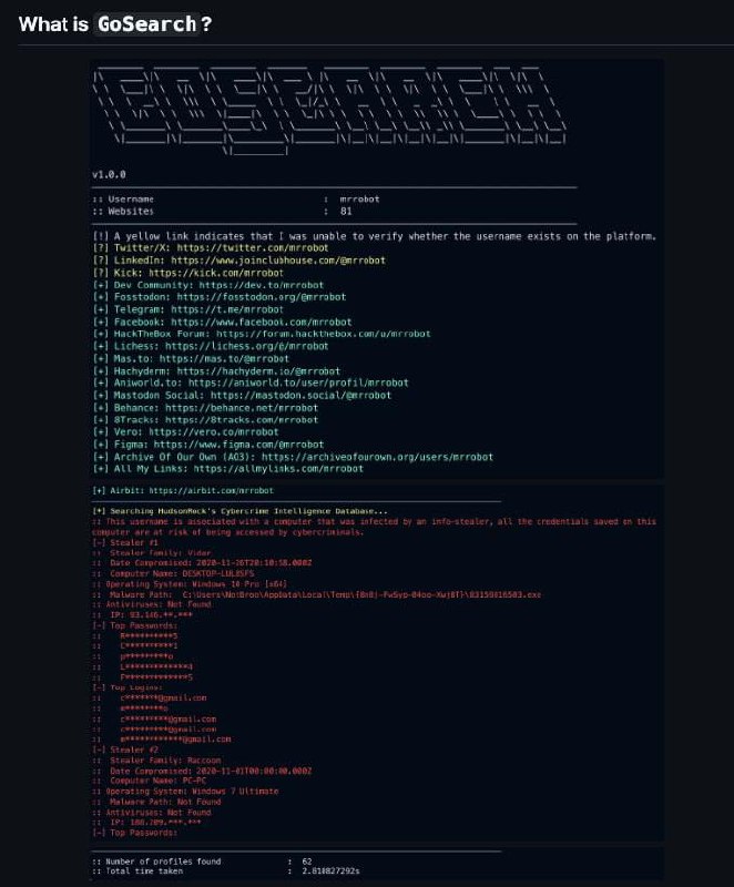 🚀 GoSearch: Лучший инструмент для киберразведки!
Найти цифровой след любого человека теперь можно за минуту!
С новым инструментом GoSearch вы сможете отслеживать активность пользователей на всех досту... | Сетка — социальная сеть от hh.ru