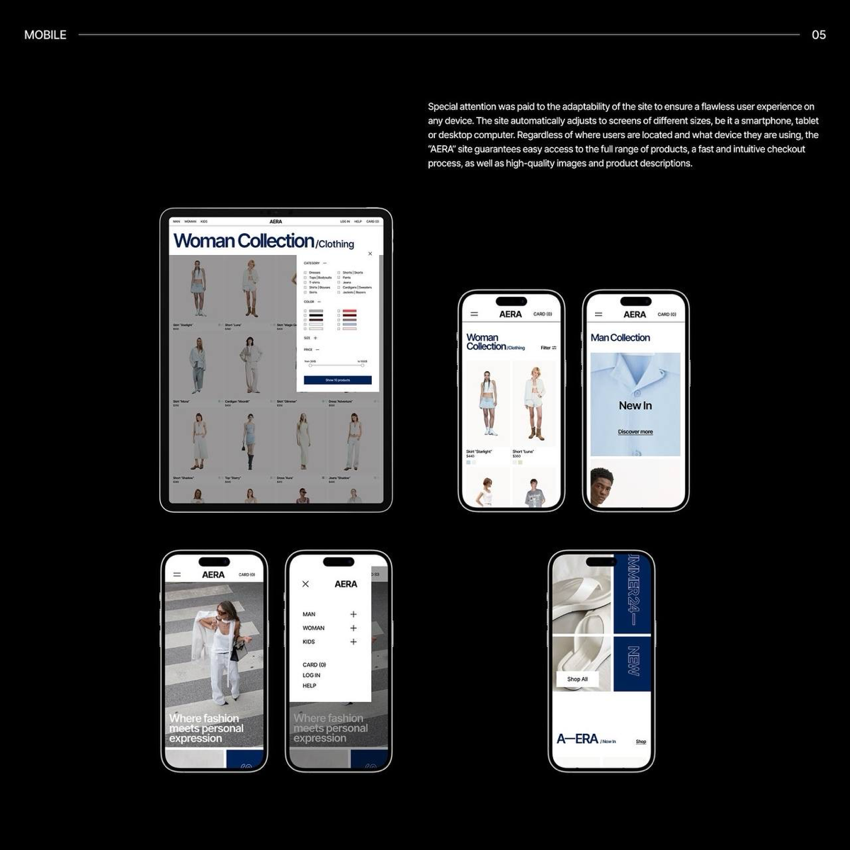 #портфолио
Кейс number one
Проект по созданию интернет-магазина «AERA» — это стильная и современная площадка по продаже одежды и аксессуаров, созданная, чтобы предложить покупателям уникальный и комфо... | Сетка — социальная сеть от hh.ru