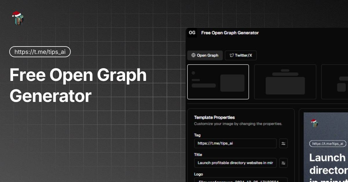 #нейросетидлядизайна
🎨 Знакомьтесь: Free Open Graph Generator - удобный инструмент для создания привлекательных превью в соцсетях!
✨ Возможности:
🔄 Гибкая настройка макетов:
• Вертикальное расположени... | Сетка — социальная сеть от hh.ru