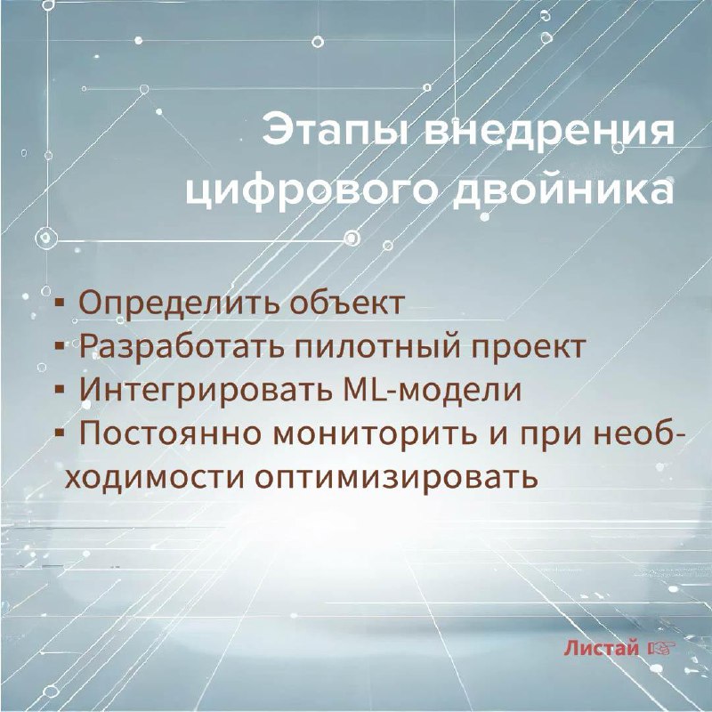 Снова собрали для вас информацию по теме цифровых двойников в карточки:
1️⃣ Что такое цифровой двойник
2️⃣ История и развитие цифровых двойников
3️⃣ Как работает цифровой двойник
4️⃣ Этапы введения ци... | Сетка — социальная сеть от hh.ru