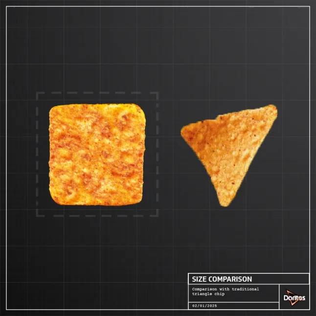 Doritos создал интригу, выставив новую форму своих чипсов. Их фирменная форма, конечно, треугольная, но кажется, они готовы попробовать что-то более квадратное | Сетка — социальная сеть от hh.ru