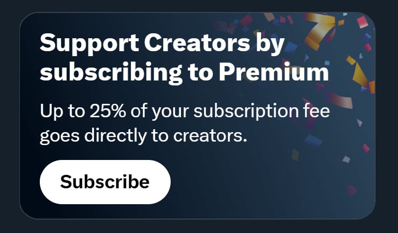 Кажется, первый случай, когда соцсеть (Твиттер) призывает покупать премиум, чтобы поддержать креаторов. К примеру, у Ютуба даже на лендинге ни слова об этом | Сетка — социальная сеть от hh.ru