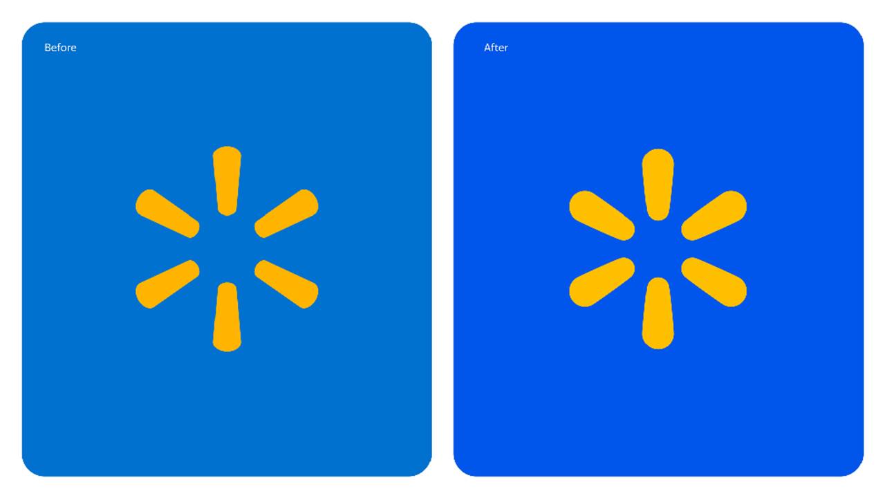 Walmart обновил свою айдентику впервые за почти два десятилетия! Он добавил в свой логотип знаковые жёлтые искорки в 2008 году и с тех пор не менялся ✨ И сейчас его только чуть-чуть осовременили | Сетка — социальная сеть от hh.ru