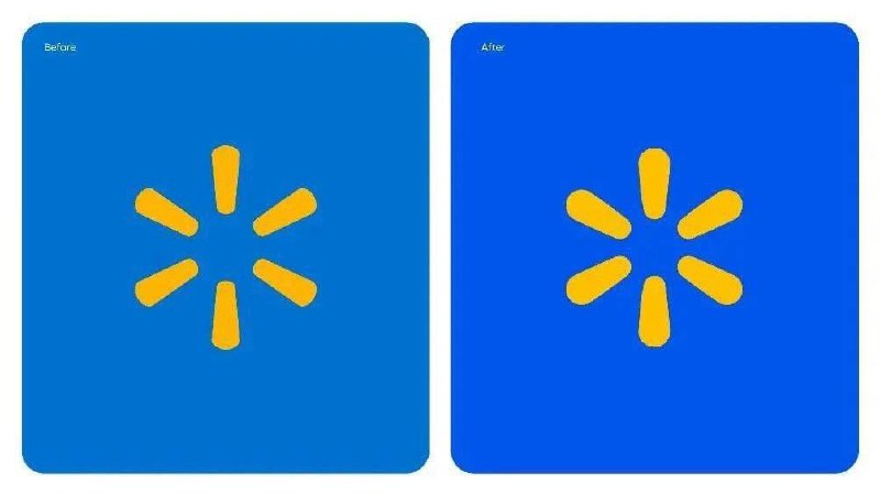 Американский ритейлер Walmart впервые за 20 лет сменил логотип: на его разработку, как заявляется, было потрачено 2,1 млн долларов. Слева на изображении то, каким он был, справа — каким стал | Сетка — социальная сеть от hh.ru