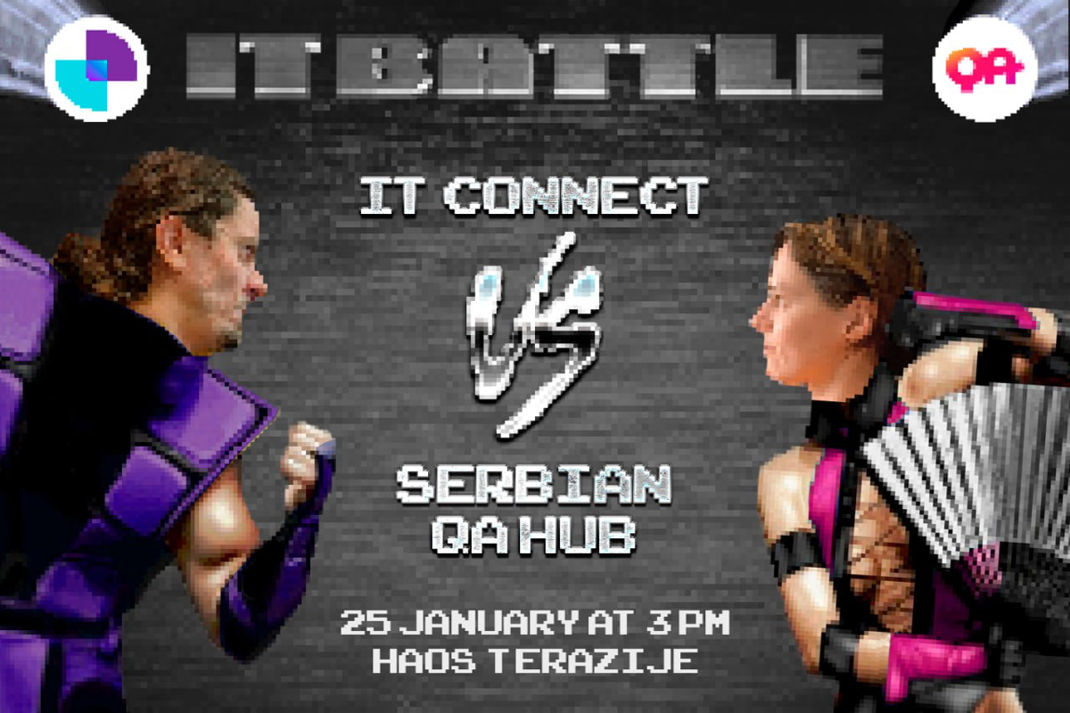 Митап: IT Battle
Впервые в Белграде IT Connect и Serbian QA Hub устраивают IT Battle — легендарное противостояние тестировщиков и разработчиков! Get over here!
📅 Когда: 25 января, 15:00–18:30
📍 Где: H... | Сетка — социальная сеть от hh.ru