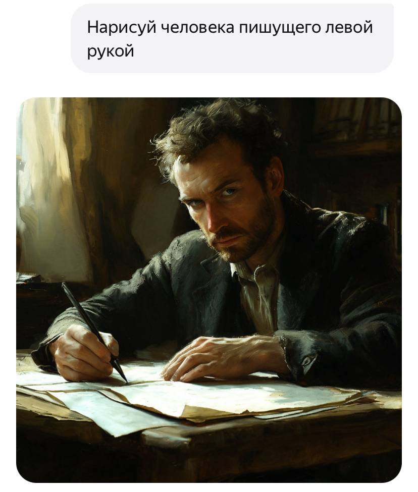 Всем привет 👋
«Нейросеть не понимает меня»🤔
Сегодня я решил попробовать создать несколько картинок с помощью нейросети "Алиса". Вот что из этого вышло:
1. Запрос: "Нарисуй человека без бороды" | Сетка — социальная сеть от hh.ru