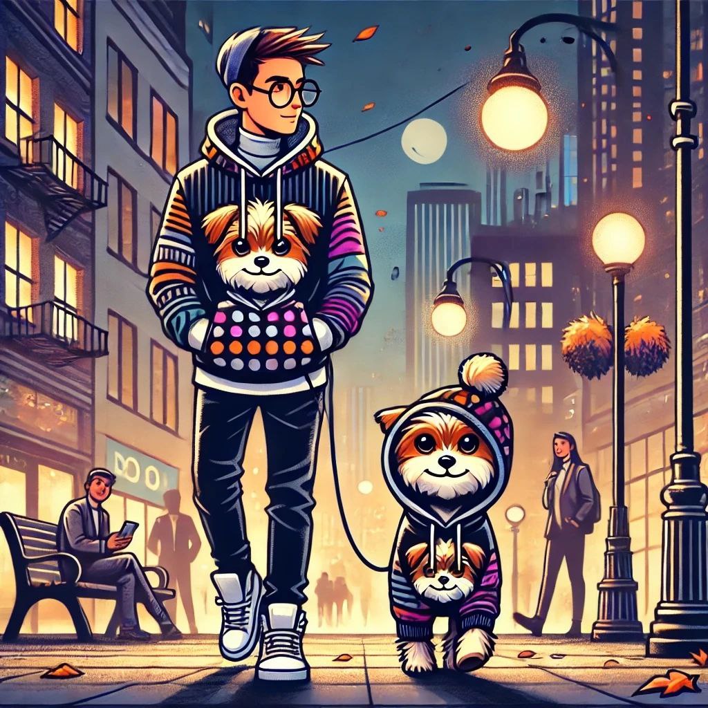 Толстовки: модный хит для вас и ваших хвостатых! 🧵🐾"
Толстовка — это одежда вне времени ⏳. Она согревает нас зимой, защищает весной, а осенью просто делает нас невероятно стильными | Сетка — социальная сеть от hh.ru