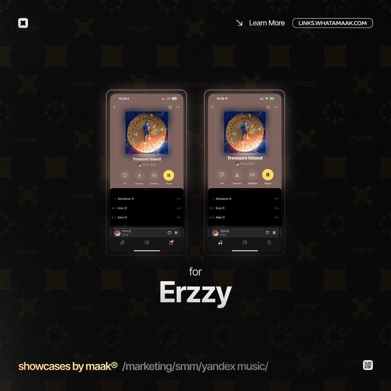 📱 Новый кейс — Продвижение в Яндекс Музыке для Erzzy
💡 Что было сделано?
— Комплексное продвижение трека с целью увеличения прослушиваний и вовлеченности
🔥Заказать продвижение
⚡️Другие услуги#bymaak@w... | Сетка — социальная сеть от hh.ru