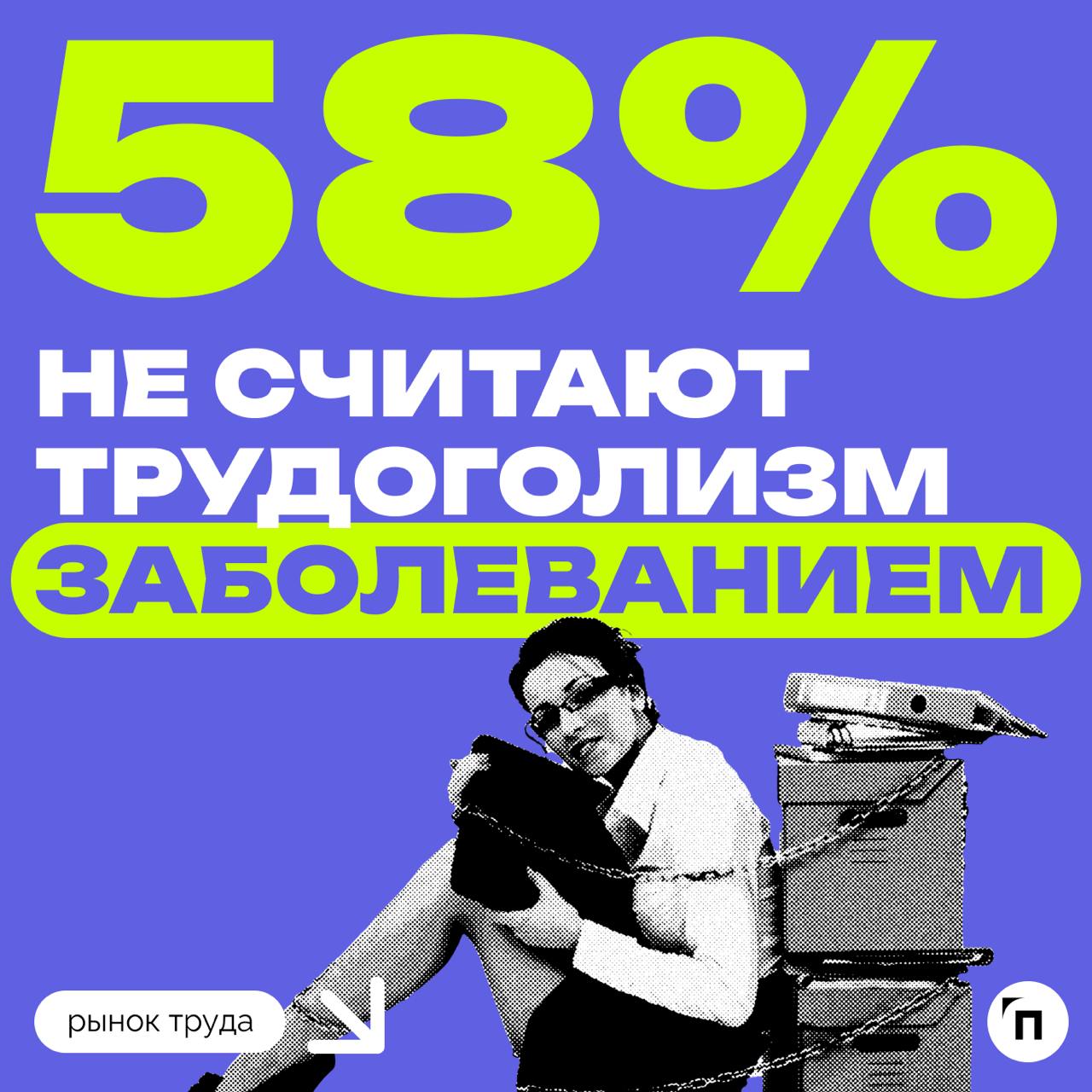 ❇️ Трудоголизм — повод для гордости, а не болезнь, считают россияне
Работодатели стали реже ждать от работников трудовых подвигов, а работники, наоборот, чаще стали считать, что они буквально горят на... | Сетка — социальная сеть от hh.ru