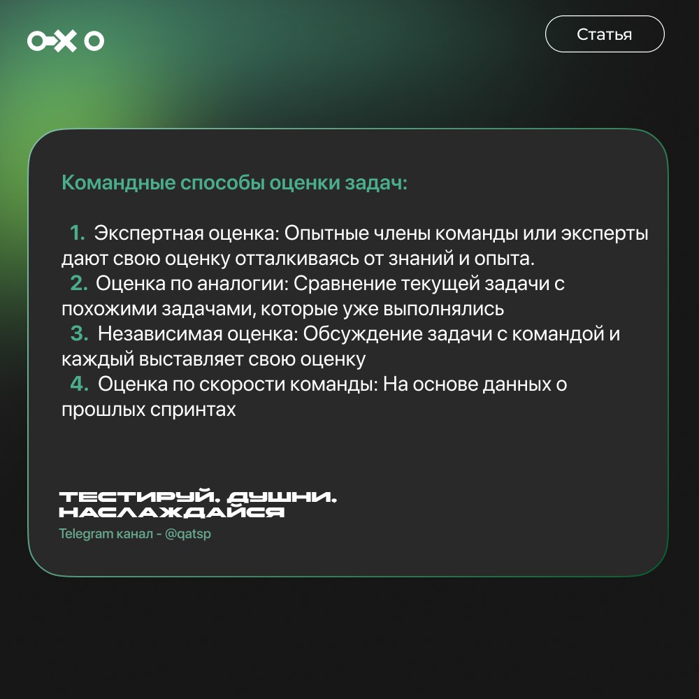 Эстимейт - способы оценки | Сетка — социальная сеть от hh.ru