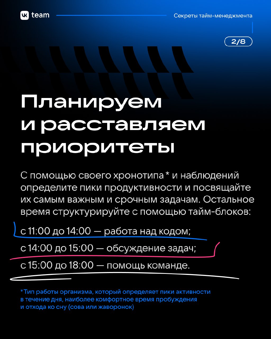Секреты тайм-менеджмента, или Как успевать всё 🙆
Когда задачи наваливаются одна за другой, сохранять баланс между работой и отдыхом становится совсем непросто | Сетка — социальная сеть от hh.ru