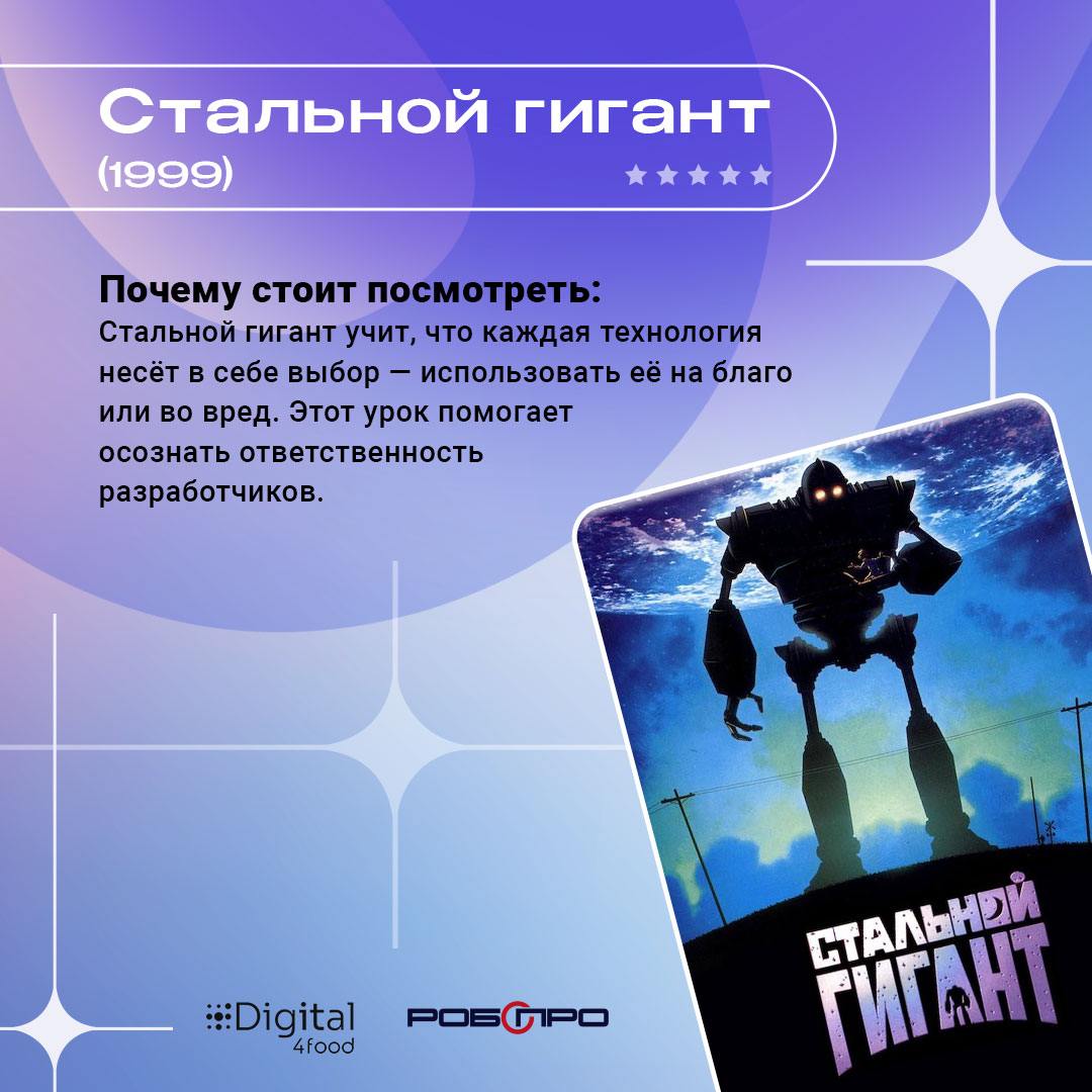 🤖 9 фильмов о роботах, которые вы точно захотите пересмотреть
Если говорить о крутых роботах, то лучше с нашим партнером – компанией «Робопро» | Сетка — социальная сеть от hh.ru