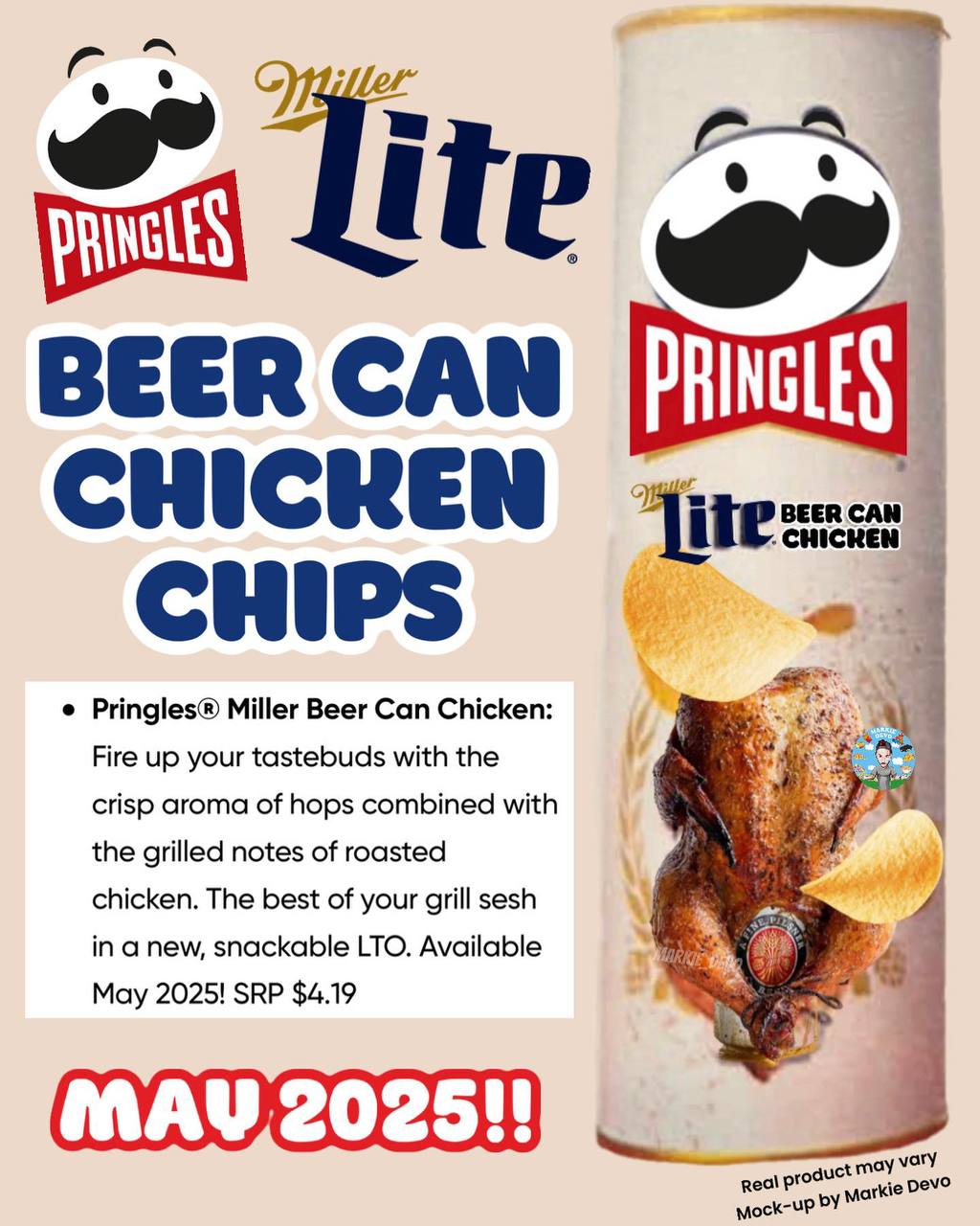 У Pringles к маю появятся чипсы со вкусом курицы-грилль и пива Miller Lite 🍺
Жду, когда кто-то сделает чипсы со вкусом пиццы с колой 😄
🍕 зумеры любят пиццу | Сетка — социальная сеть от hh.ru