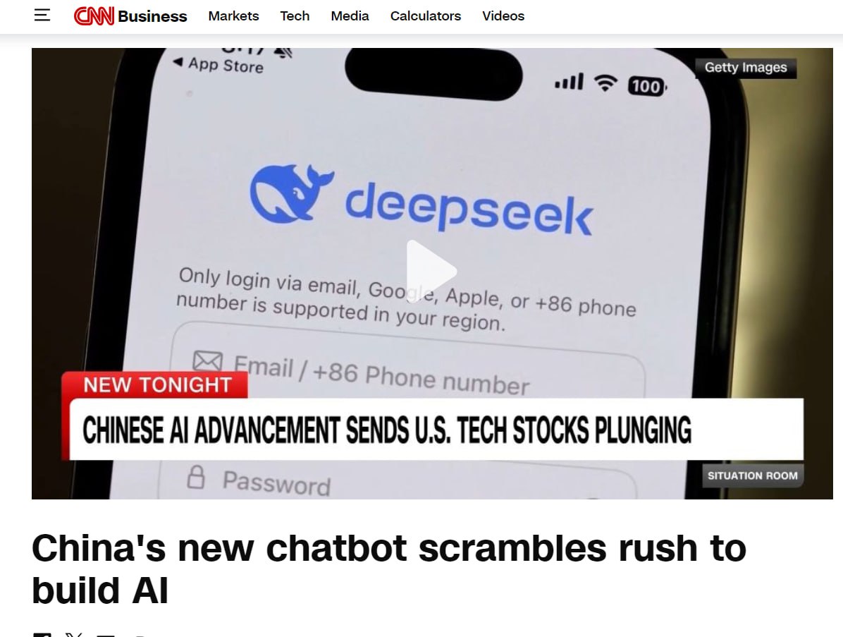 🔥 Чем DeepSeek может помочь рекрутеру, но этого не может сделать ChatGPT?
Горячее новости нет. Чат-бот DeepSeek обошёл ChatGPT и возглавил рейтинг App Store. ВХОД БЕЗ VPN. БЕСПЛАТНЫЙ | Сетка — социальная сеть от hh.ru