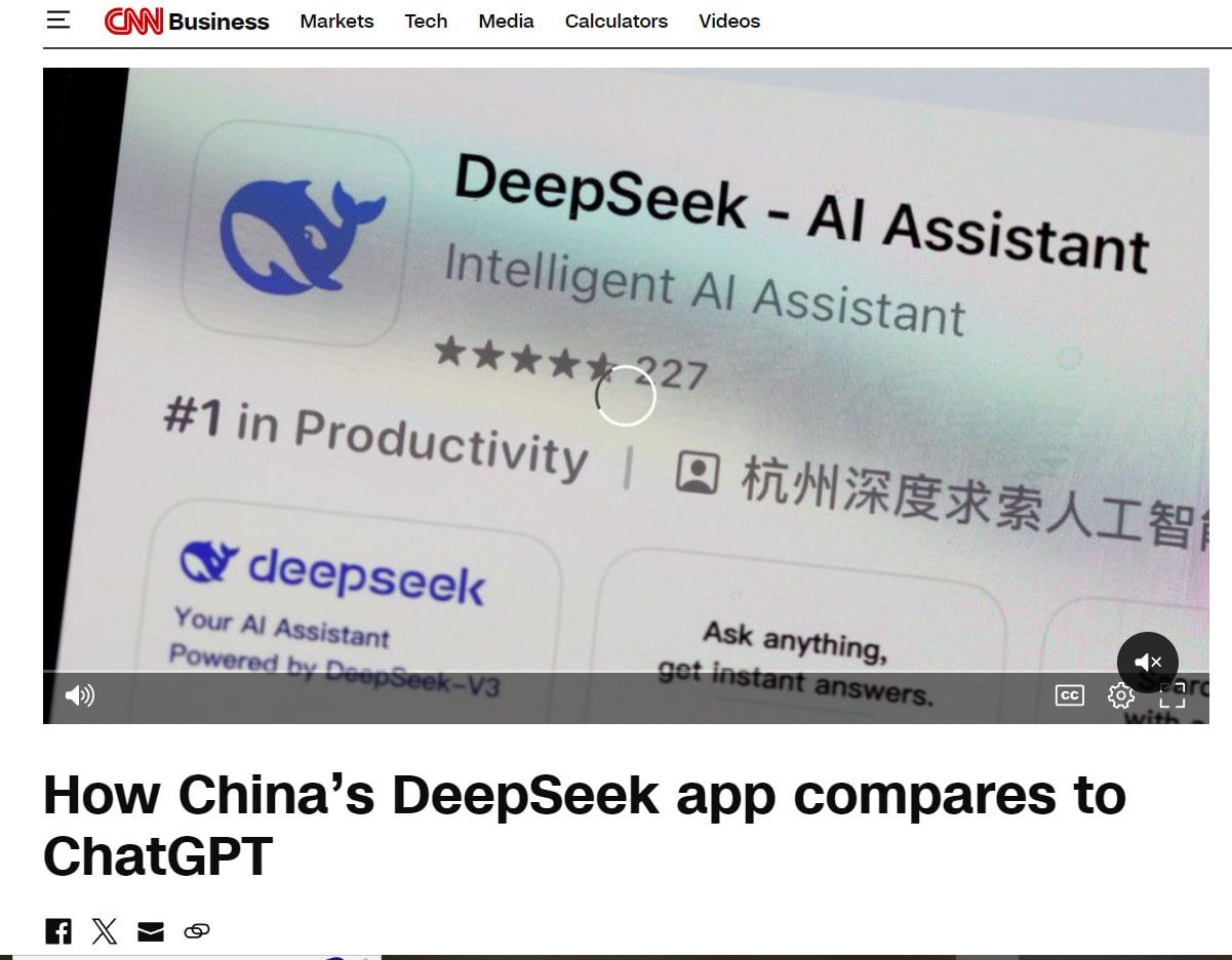 🔥 Чем DeepSeek может помочь рекрутеру, но этого не может сделать ChatGPT?
Горячее новости нет. Чат-бот DeepSeek обошёл ChatGPT и возглавил рейтинг App Store. ВХОД БЕЗ VPN. БЕСПЛАТНЫЙ | Сетка — социальная сеть от hh.ru