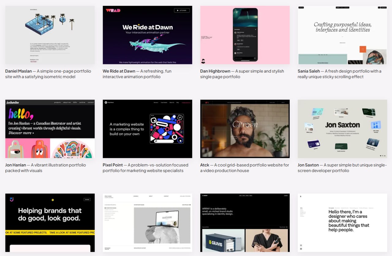 killerportfolio — ещё одно место для поиска вдохновения, где публикуются портфолио профессиональных дизайнеров. | Сетка — социальная сеть от hh.ru