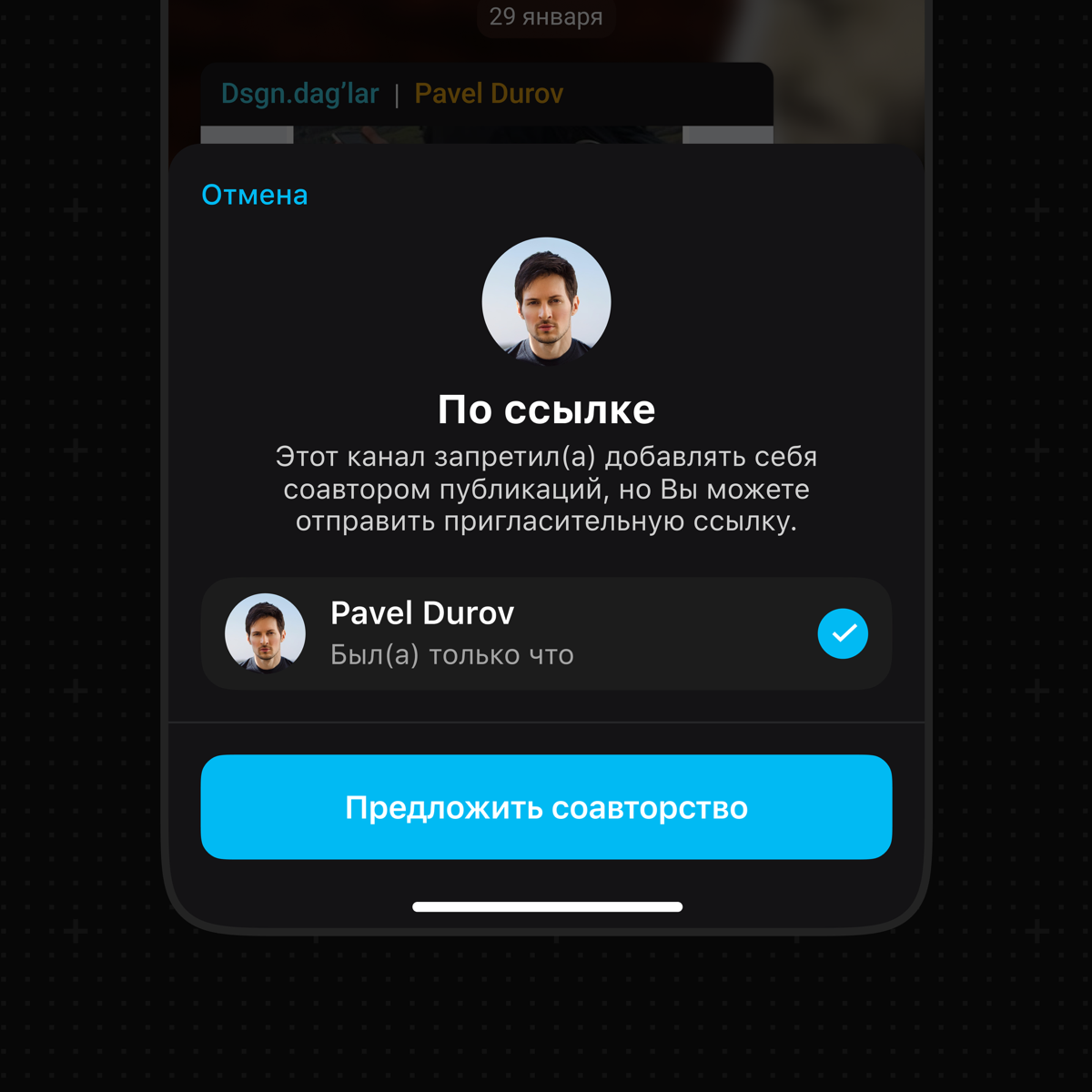 Соавторство в Telegram. | Сетка — социальная сеть от hh.ru