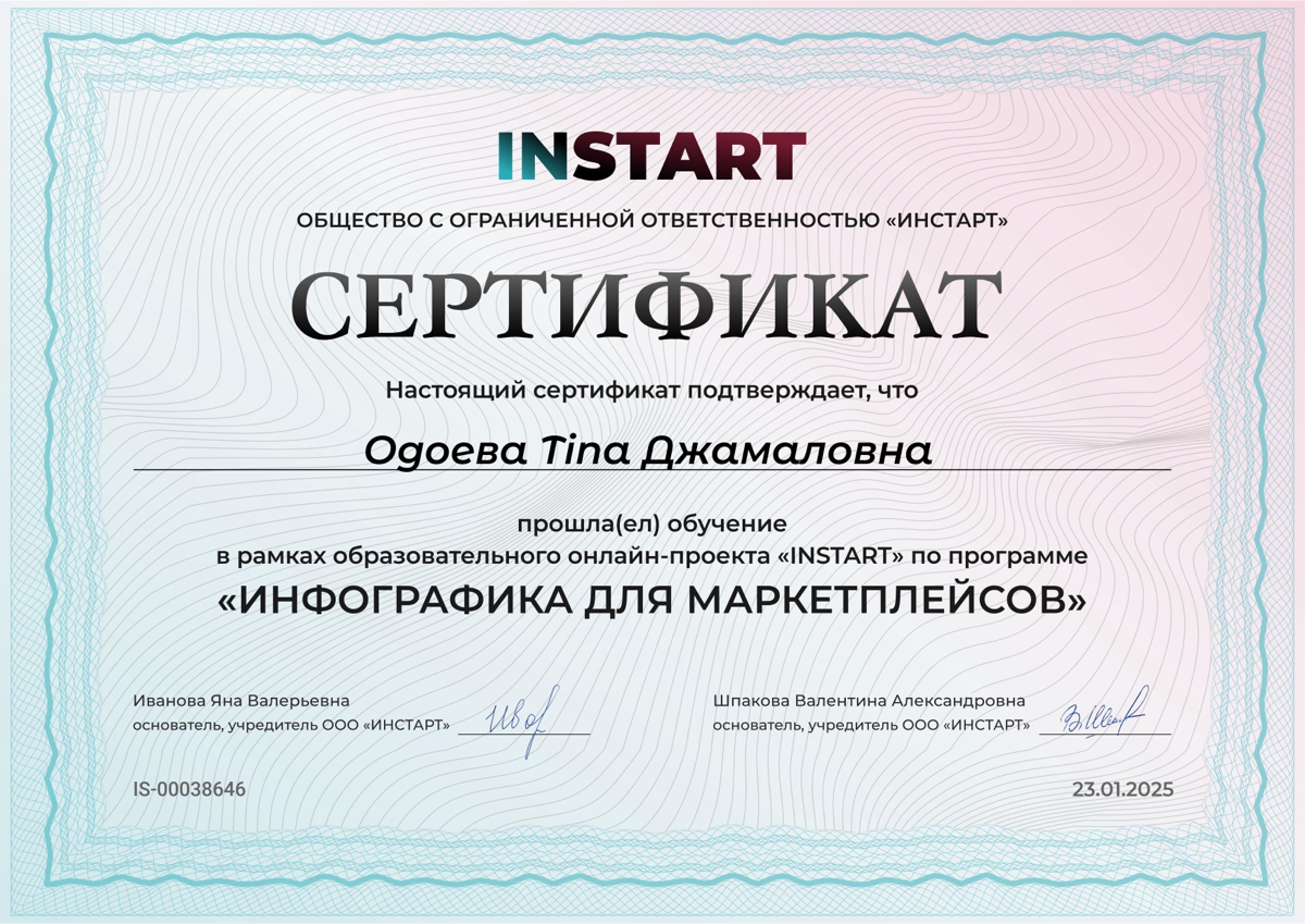 Здравствуйте я работаю по инфографики МП Wildberries и Ozon , получила сертификат от instart . | Сетка — социальная сеть от hh.ru