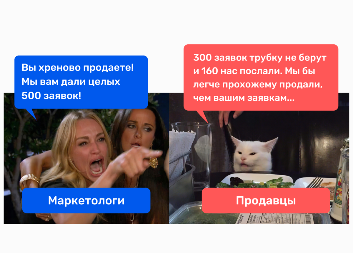 Продажи обвиняют маркетинг, маркетинг винит отдел продаж. | Сетка — социальная сеть от hh.ru