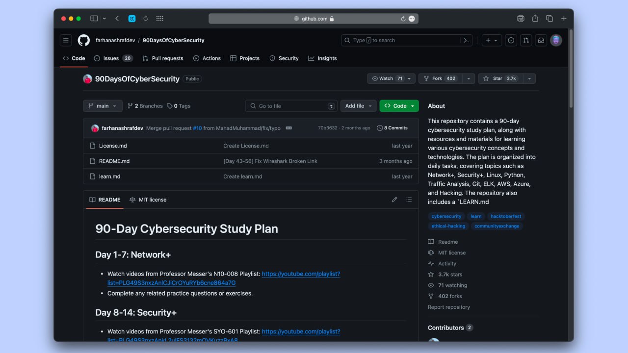 На GitHub опубликовали план изучения информационной безопасности за 90 дней
https://habr.com/ru/news/789558/ | Сетка — социальная сеть от hh.ru