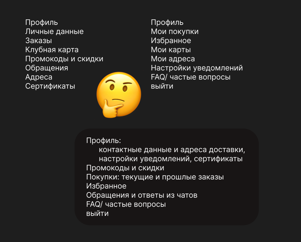 Сижу анализирую разные составы профиля на двух сайтах маркетов косметики.
Настолько разный подход и набор разделов.
Собрала свой | Сетка — социальная сеть от hh.ru