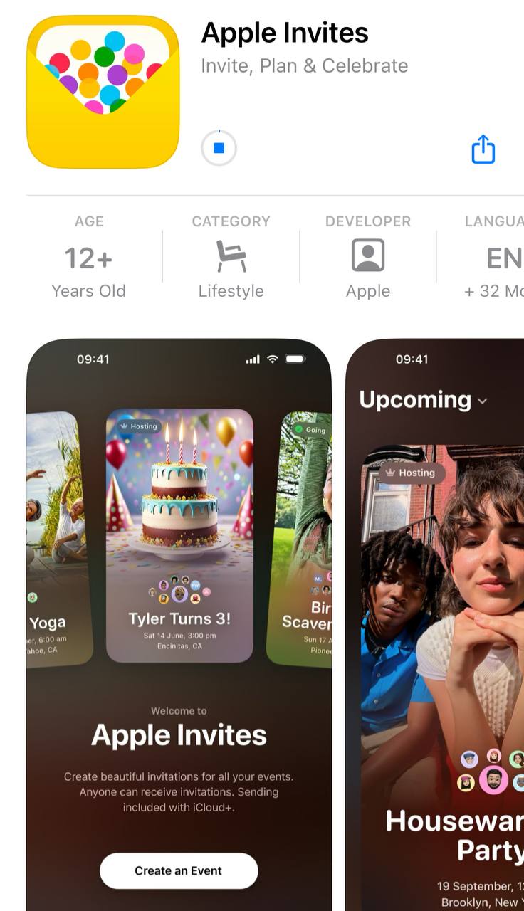 Apple представила новое приложение«Apple Invites»,для персонализированных приглашений на любые мероприятия
С его помощью можно делиться приглашениями, управлять инвайтами, создавать общие альбомы с фо... | Сетка — социальная сеть от hh.ru