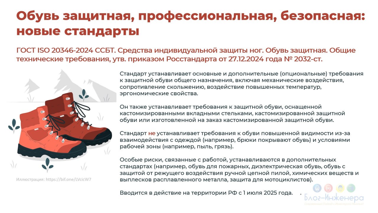 Росстандарт утвердил три новых стандарта на обувь для защиты ног. В трёх карточках краткая информация. Как только тексты опубликуют, расскажем о них подробнее | Сетка — социальная сеть от hh.ru