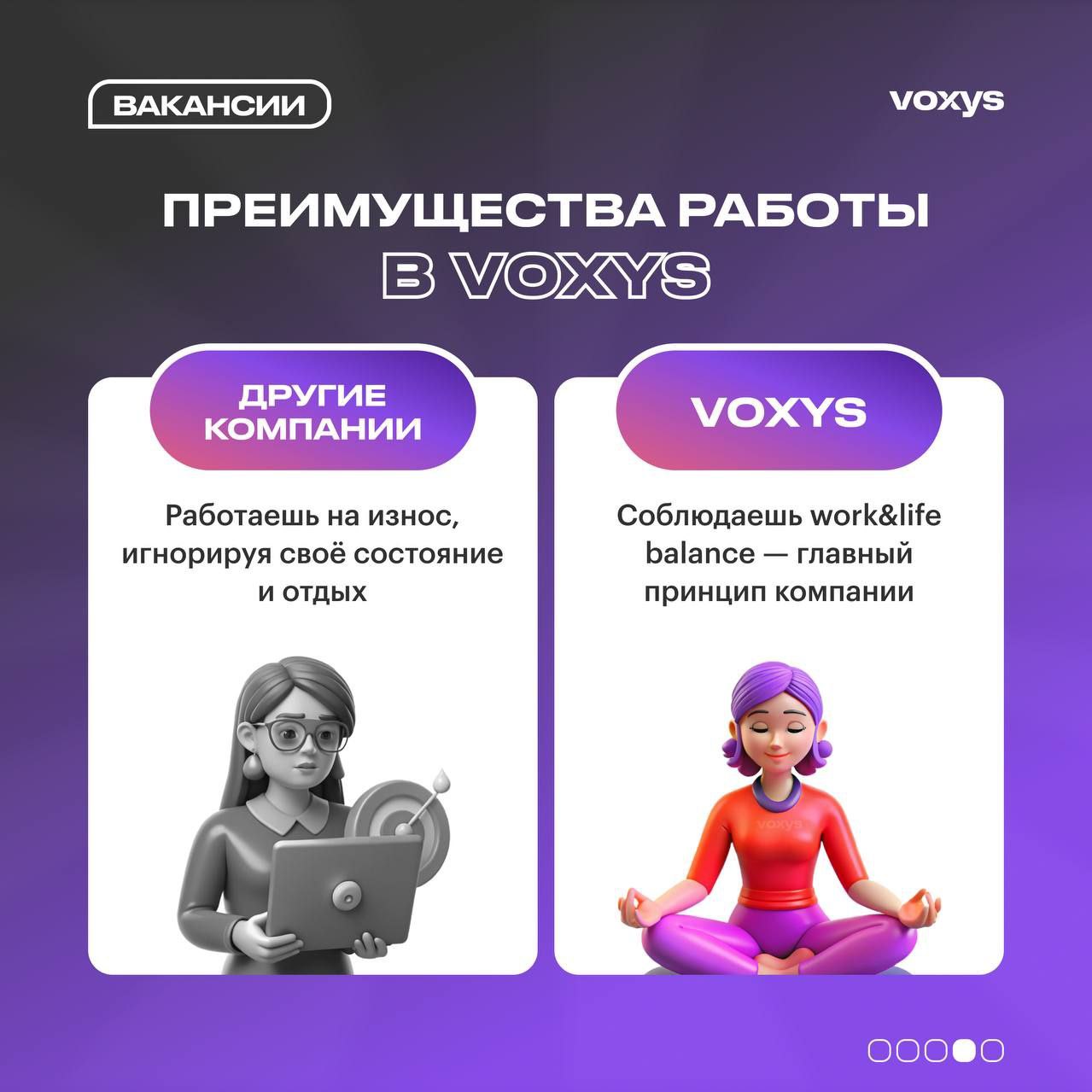 Как устроиться на работу? Чем я буду заниматься в VOXYS?🤔
Мы понимаем, что новая работа может вызывать множество вопросов | Сетка — социальная сеть от hh.ru