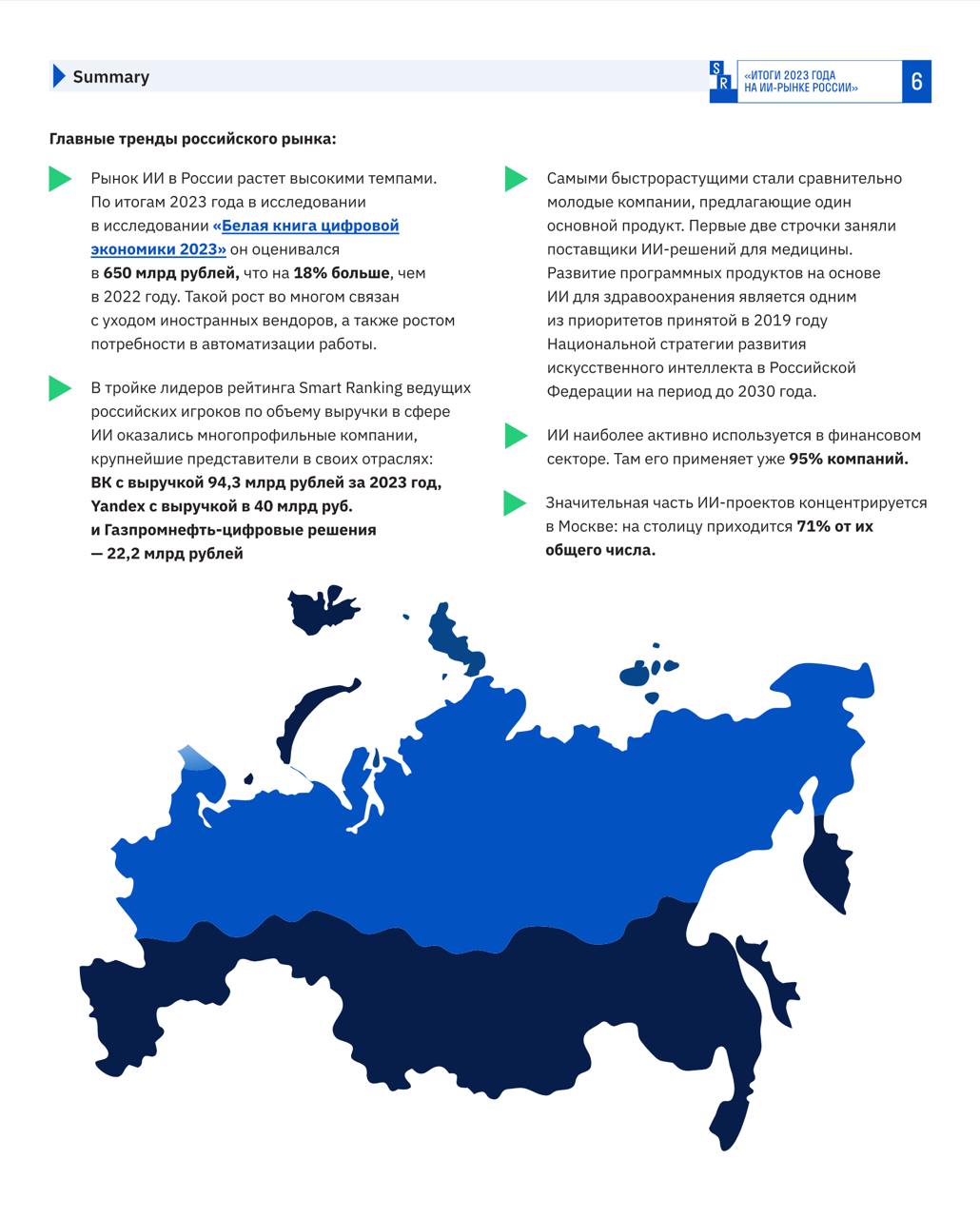 Как устроен рынок ИИ-продуктов России
Ребята из рейтингового агентства Smart Ranking выпустили аналитический отчет "Итоги 2023 года на ИИ-рынке России", а я выступал одним из экспертов в рамках подгот... | Сетка — социальная сеть от hh.ru