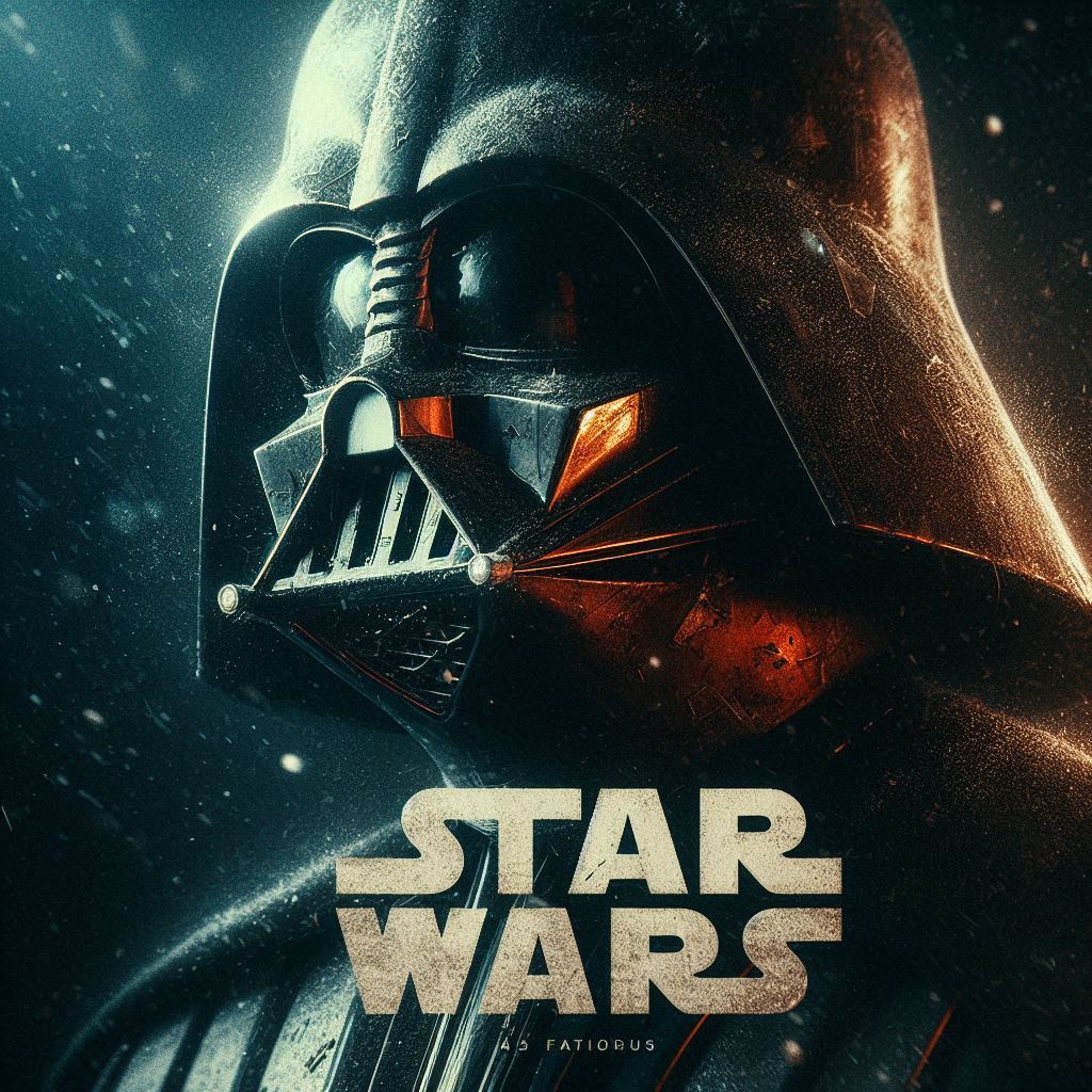 AI: DALL·E 3
🎨 Промпт:
Cinematic poster of Darth Vader, close-up editorial photo, grunge style with dust particles and scratches, dark atmospheric lighting, dramatic shadows, minimalistic layered comp... | Сетка — социальная сеть от hh.ru