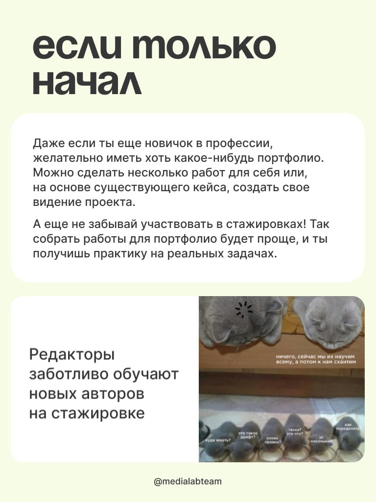 📜 Важная часть карьерного пути — грамотно составленное портфолио, которое нужно регулярно обновлять. Именно оно поможет найти работу мечты и зарекомендовать тебя как крутого специалиста | Сетка — социальная сеть от hh.ru