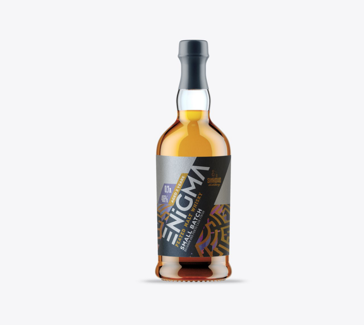 Этикетка для нового релиза Sinkovo Distillery. "Энигма" — это слово, которое обычно используется для обозначения чего-то загадочного или таинственного | Сетка — социальная сеть от hh.ru