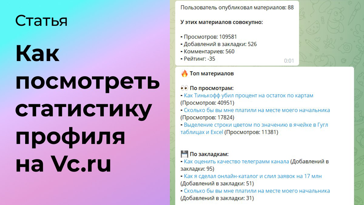 Как посмотреть статистику профиля на vc.ru | Сетка — социальная сеть от hh.ru