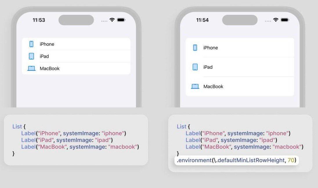 💡 Совет по SwiftUI
Легко настройте минимальную высоту для всех строк в List | Сетка — социальная сеть от hh.ru