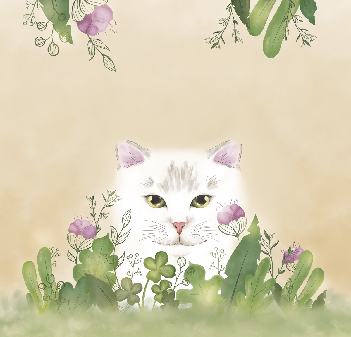 Котик в цветах | Сетка — социальная сеть от hh.ru