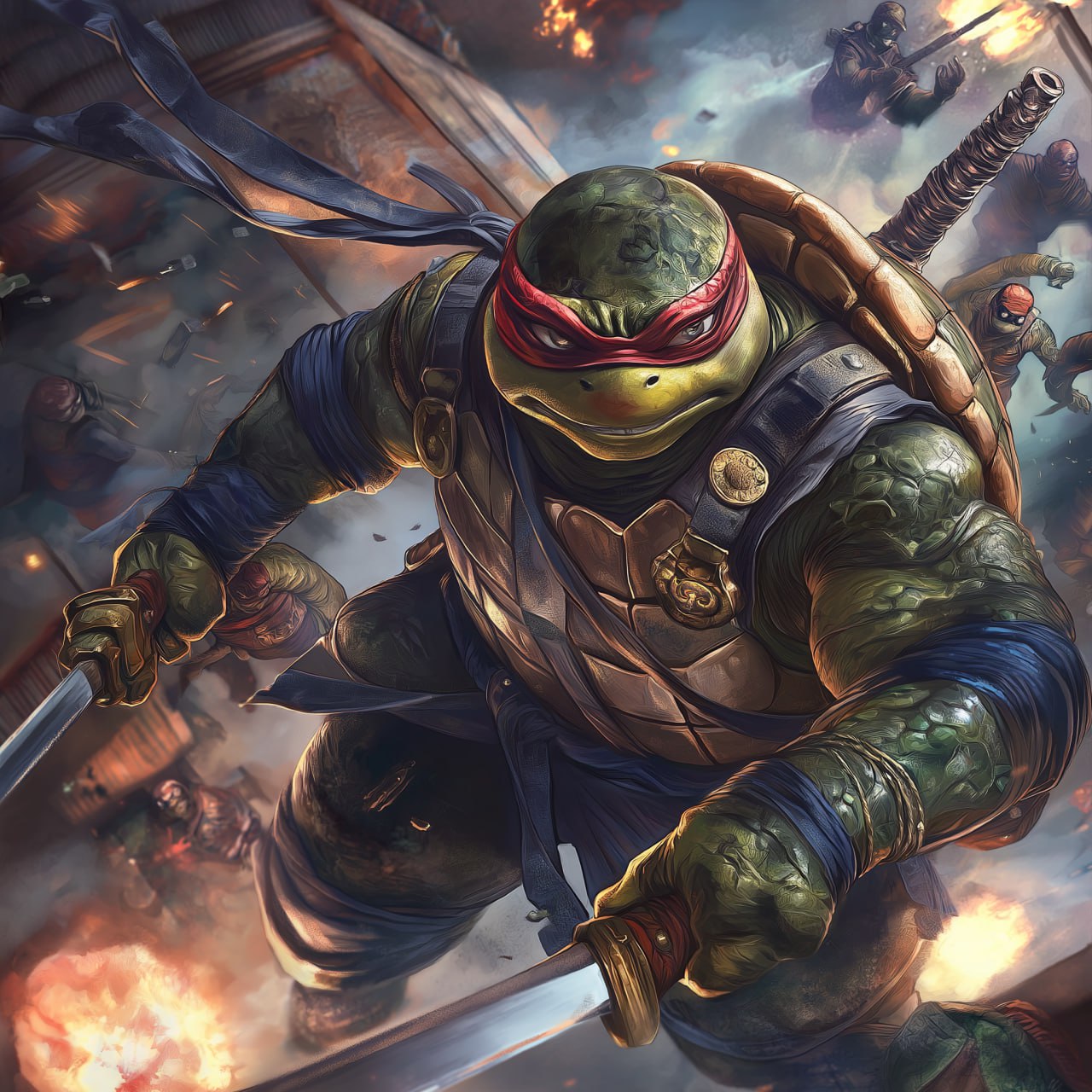 prompt: "Create a high-quality image of an Asian Vietnamese ninja turtle, styled as a leader like Leonardo from the Ninja Turtles | Сетка — социальная сеть от hh.ru