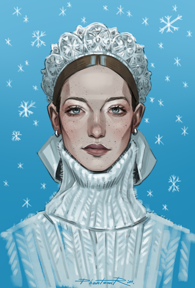 girl-2024-02  
Снегурочка ❄️  
Практиковочное из закромов.
2024 г.  
#art #иллюстрация #fashionillustration #практика #Снегурочка #портрет #девушка #зима #PhantomRin | Сетка — социальная сеть от hh.ru