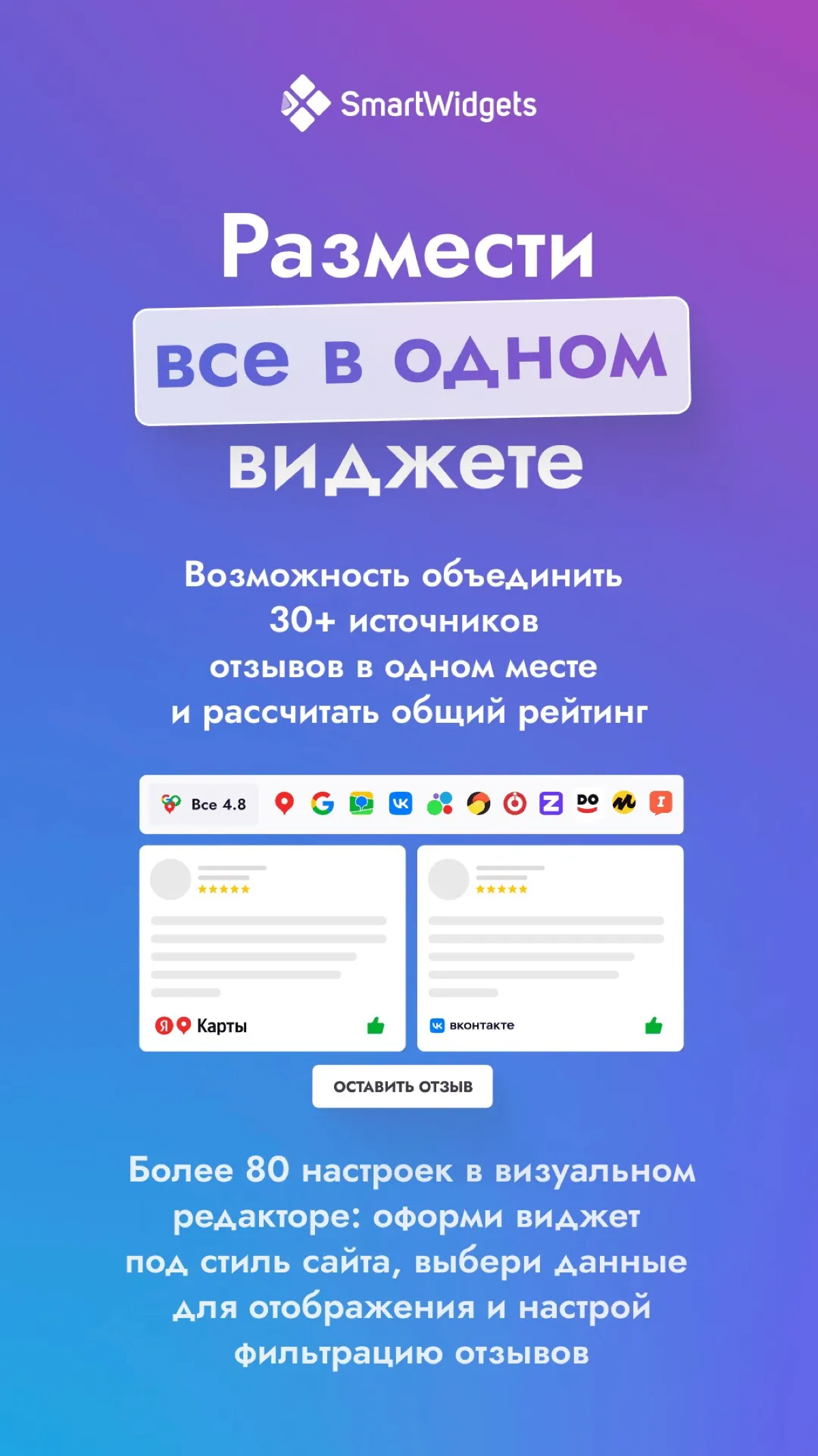 Виджет для сайта собирает и выводит отзывы из 50+ сервисов | Сетка — социальная сеть от hh.ru