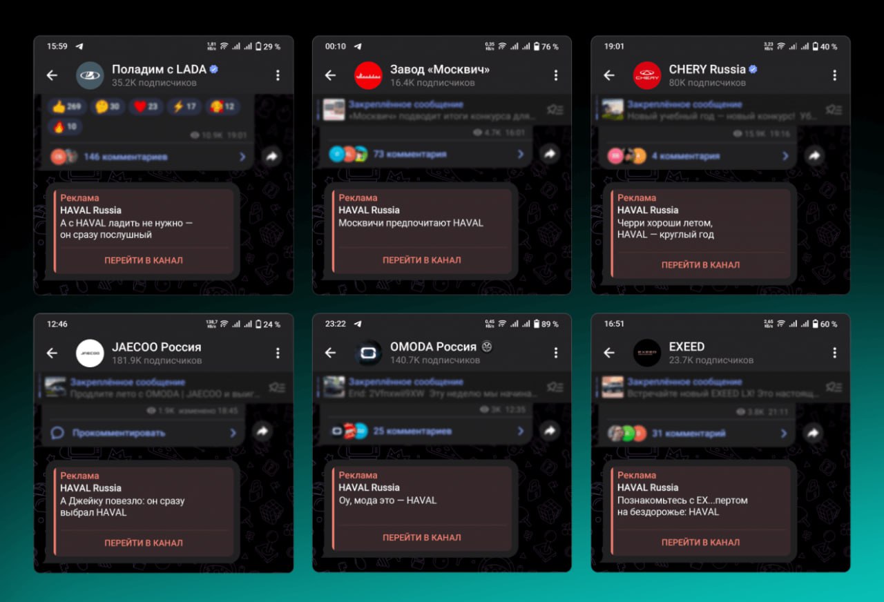 🤩 Шикарные кейсы на WDA /25
Один из последних выложенных кейсов — ребята из Panda Digital затроллили конкурентов автомобильного бренда Haval 🤪
Просто взяли и через ТГ АДС запустили на них смешную рекл... | Сетка — социальная сеть от hh.ru