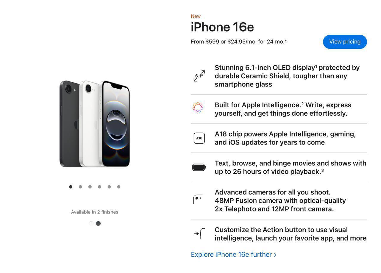 ⚡ Apple представила iPhone 16e за $599. | Сетка — социальная сеть от hh.ru