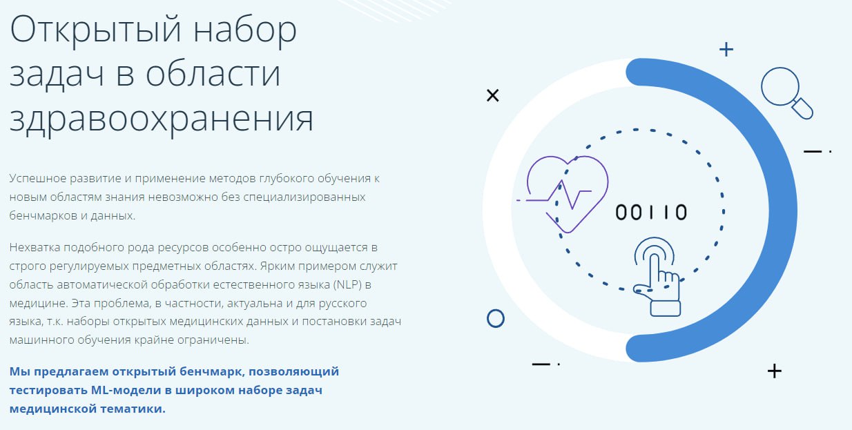 👩🏼‍⚕️Для всех, кого интересует медицинская тематика, может оказаться полезной платформа MedBench 🏨
🎓На ней представлены наборы данных для построения моделей в рамках задач NLP | Сетка — социальная сеть от hh.ru