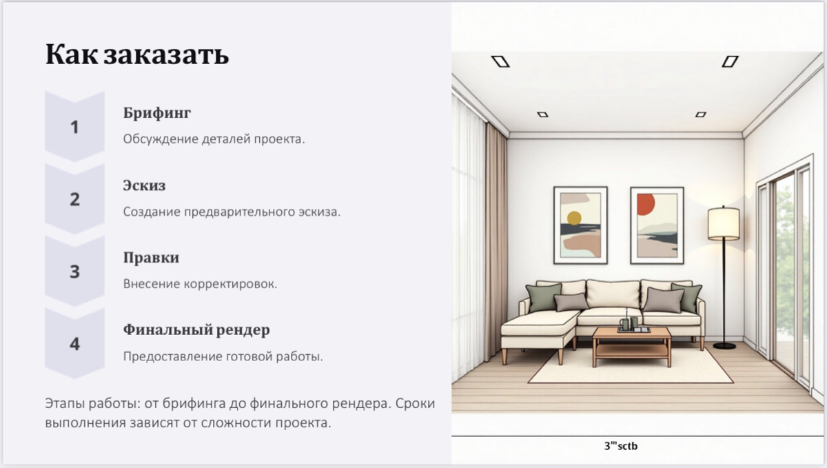 Мое портфолио: Иллюстрации интерьеров и мебели!
Добро пожаловать в мое портфолио! Я — иллюстратор, специализирующийся на создании детализированных визуализаций интерьеров, мебели и экстерьеров | Сетка — социальная сеть от hh.ru