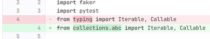 На днях обратил внимание на то, что ruff подчищает многие импорты из typing. Это оказалось правило UP035, которое заменяет устаревшие импорты на актуальные | Сетка — социальная сеть от hh.ru