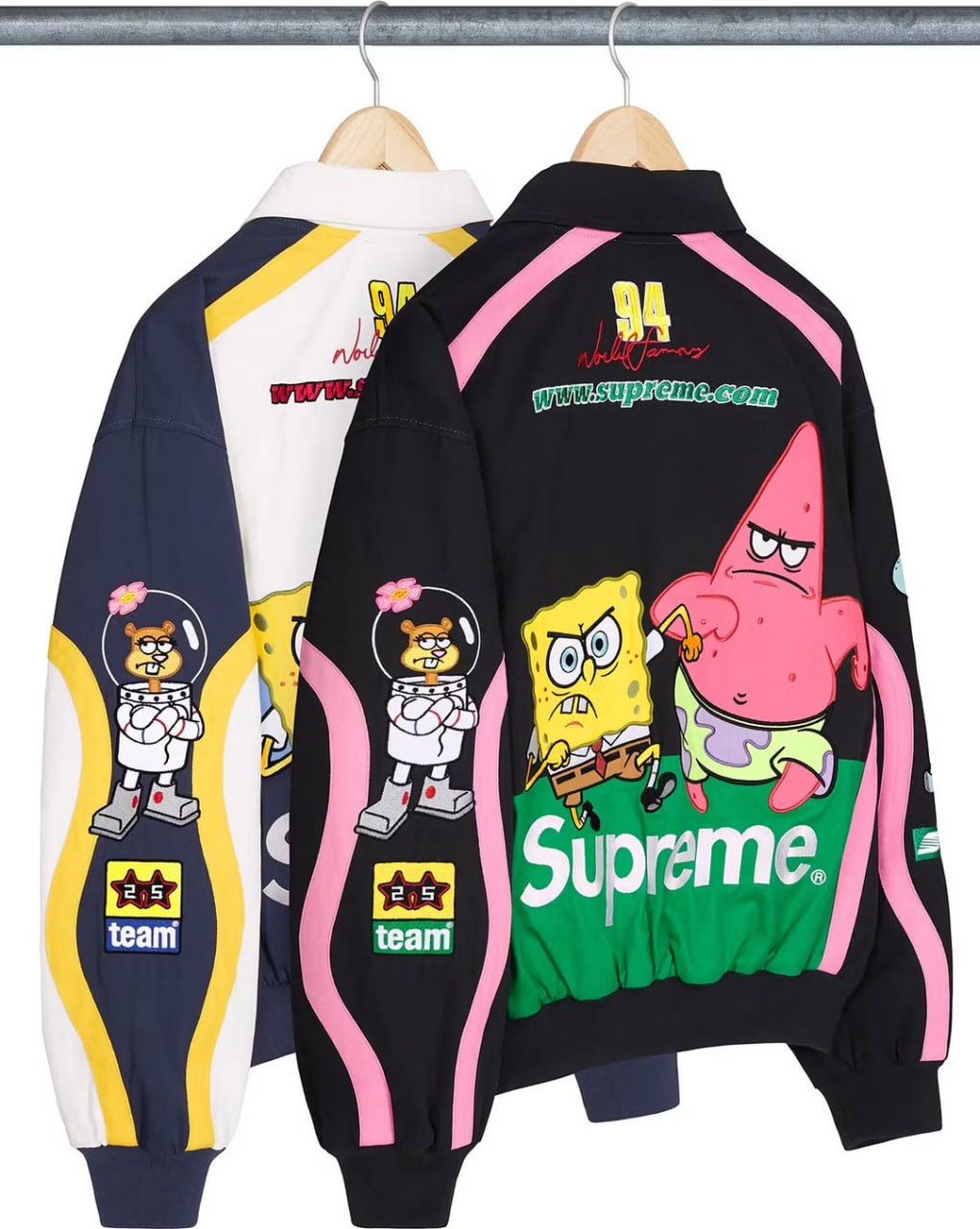 Supreme заколлабился со Спанч Бобом. Вместе с Nickelodeon бренд уличной одежды выпустил куртки, а также специальную коллекцию для велосипедистов: футболку, комбинезон, кепку и бутылки для воды | Сетка — социальная сеть от hh.ru